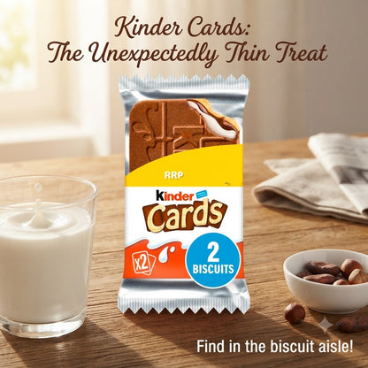26g x 30 Kinder Cards Milk Chocolate Wafer Biscuits Snack Bar Twin Pack Bulk Box