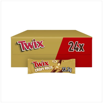 Twix Chocolate & Caramel Crispy Rolls 22.5g x 24 | 24 or 288 Bars