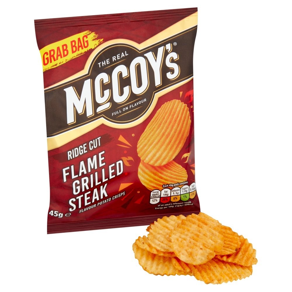 McCoy's Crisps 45g x 26 | Thick-Cut Ridged Grab Bags | 4 Flavours