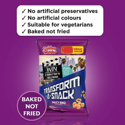 Golden Wonder Transform-A-Snack Crisps 56g x 18 | BBQ, Spicy, Cheese & Onion & Beef