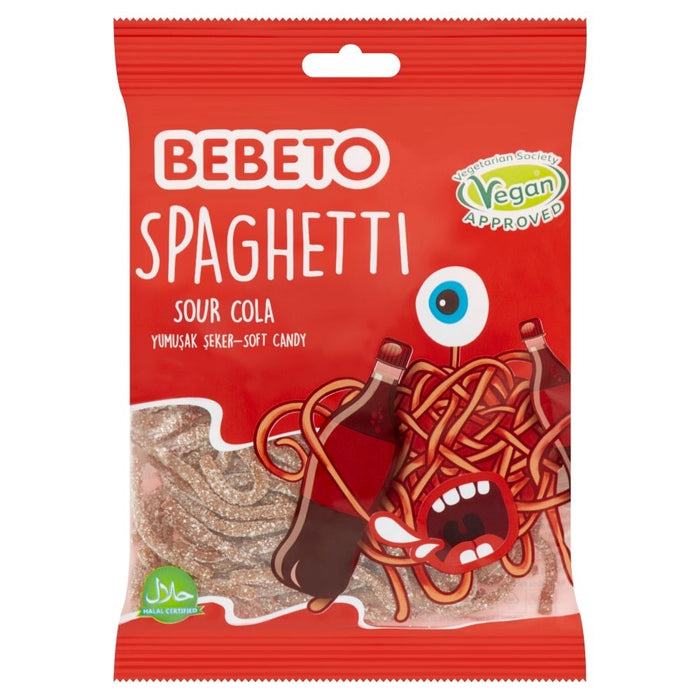Bebeto Sour Cola Spaghetti Candy 70g x 20 | Vegan & Halal Soft Chew