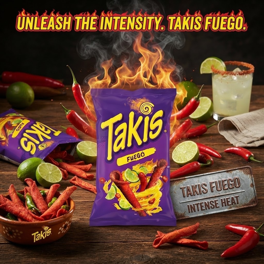 Takis Fuego Hot Chilli & Lime Rolled Tortilla Chips | 180g & 55g Bundle