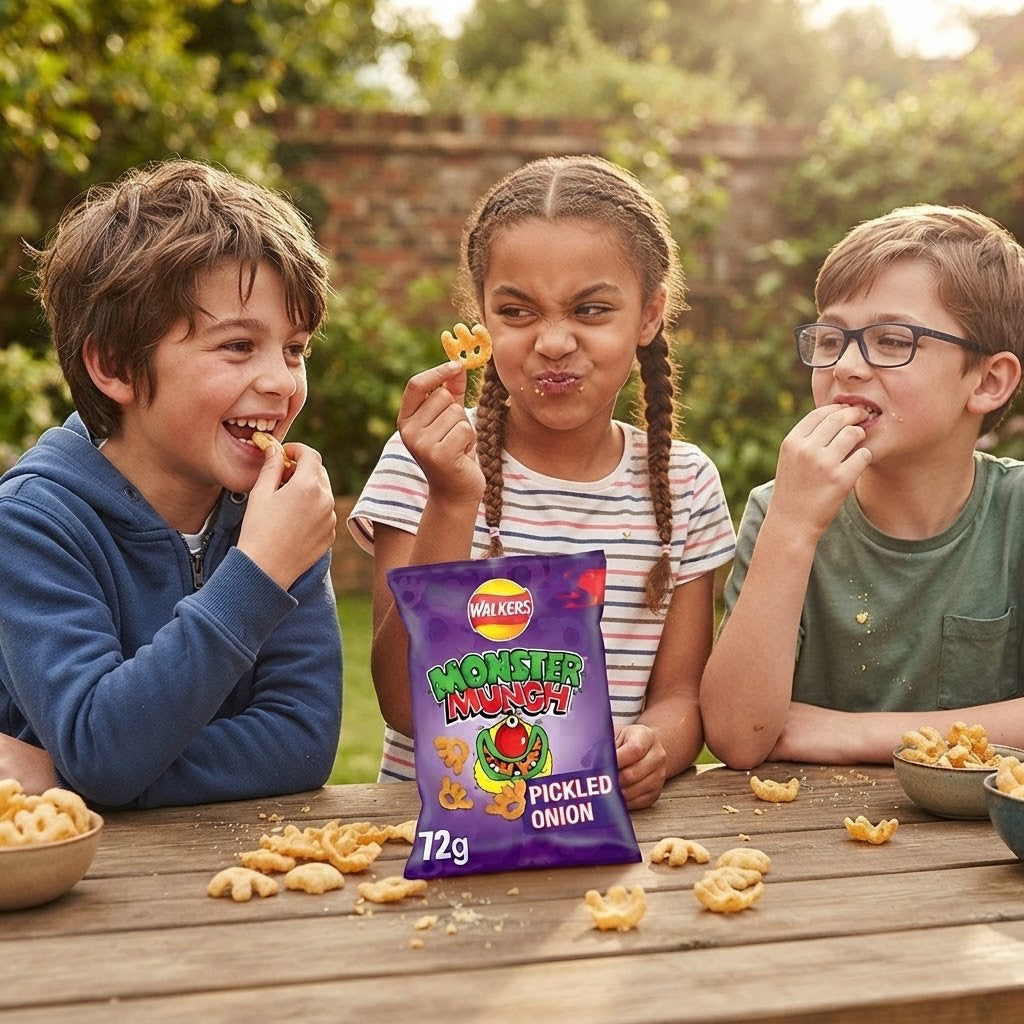 Walkers Monster Munch Crisps 72g x 18 | Pickled Onion, Flamin' Hot & Roast Beef
