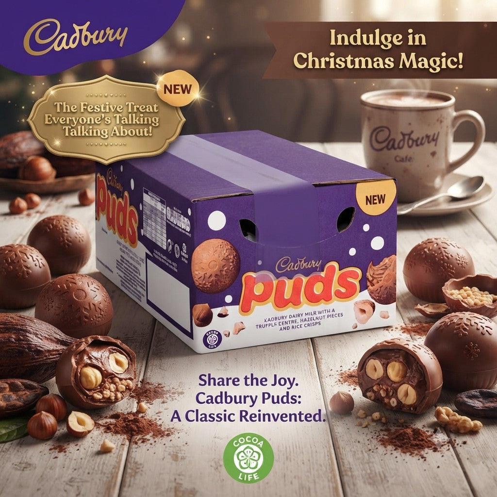 35g x 48 Cadbury Dairy Milk Chocolate Puds Single Bulk Box Xmas Festive Treat