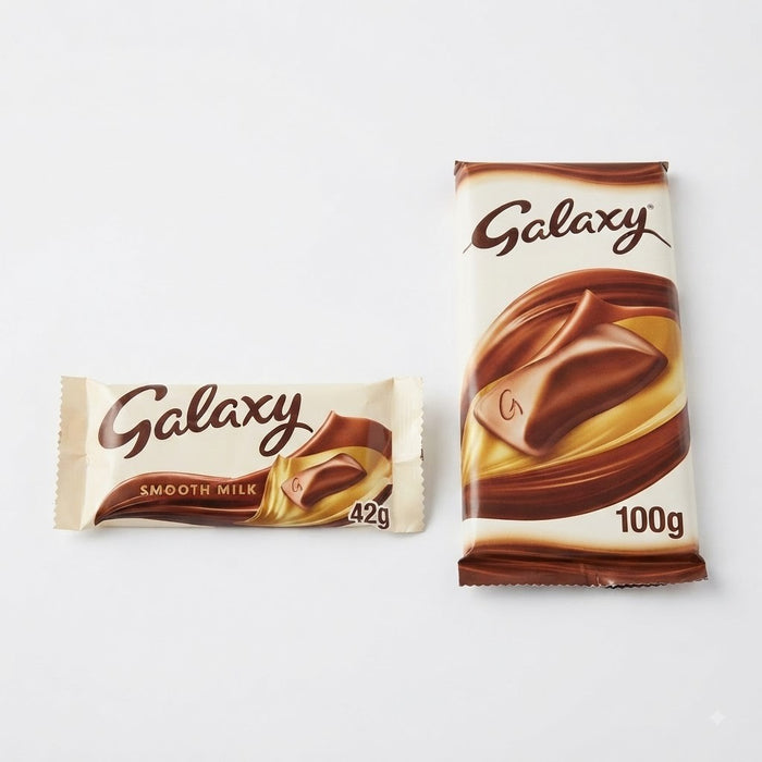 Galaxy Smooth Milk Chocolate Bar Bulk Box Bulk Buy Variety Sizes 42g / 100g x 24