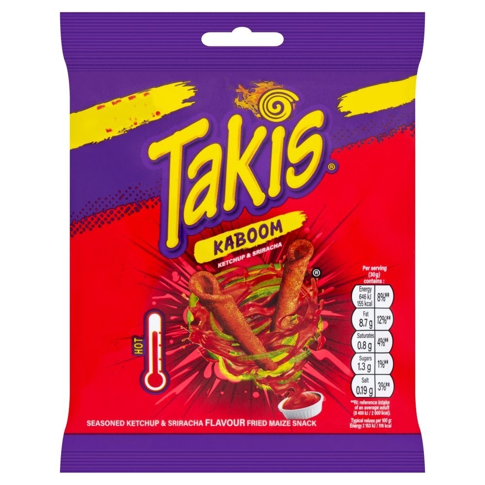 Takis Corn Snacks 55g x 21 | Kaboom Ketchup & Sriracha or Limited Edition Zombie