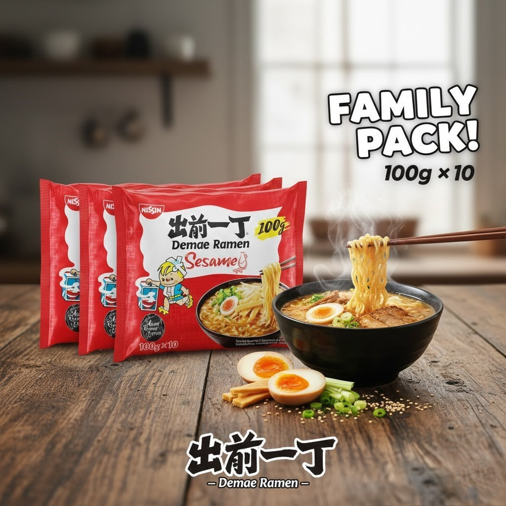 Nissin Demae Ramen Instant Noodles 100g x 10 | Spicy, Chicken or Sesame