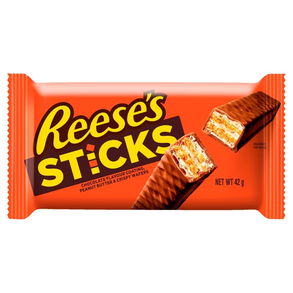 Reeses Sticks Wafer Candy Bar 42g x 20 - Single or Bulk Box Options Available