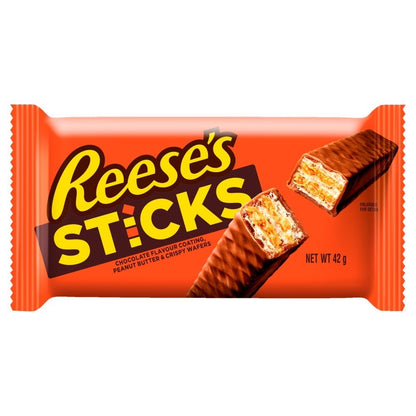 Reeses Sticks Wafer Candy Bar 42g x 20 - Single or Bulk Box Options Available
