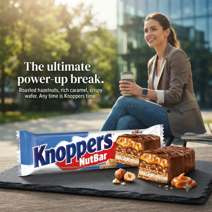 40g x 24 Knoppers NutBar Chocolate Bars Bulk Box Crispy Hazelnut Snack Storck