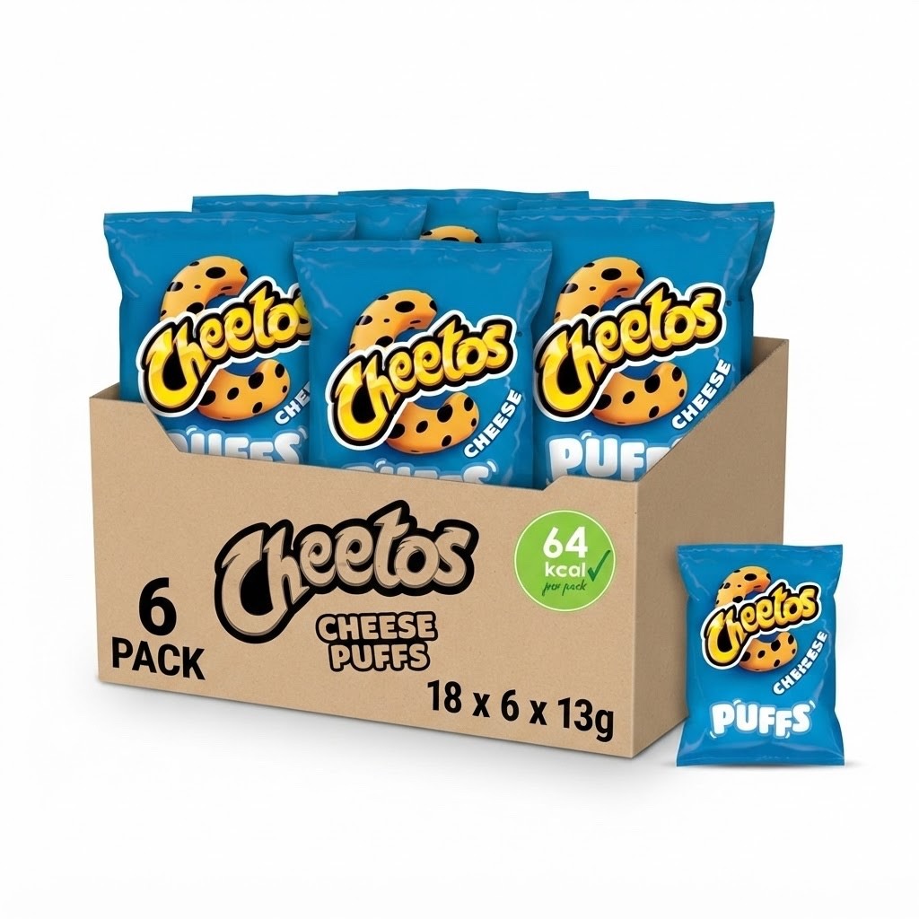 Cheetos Puffs Cheese Snacks 18 x 6 x 13g | 108 Packs | Vegetarian