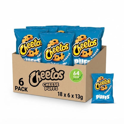 Cheetos Puffs Cheese Snacks 18 x 6 x 13g | 108 Packs | Vegetarian