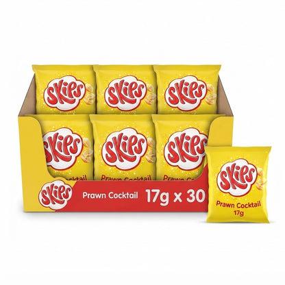 Skips Prawn Cocktail Crisps 17g x 30 | Light & Melty Vegetarian Snacks