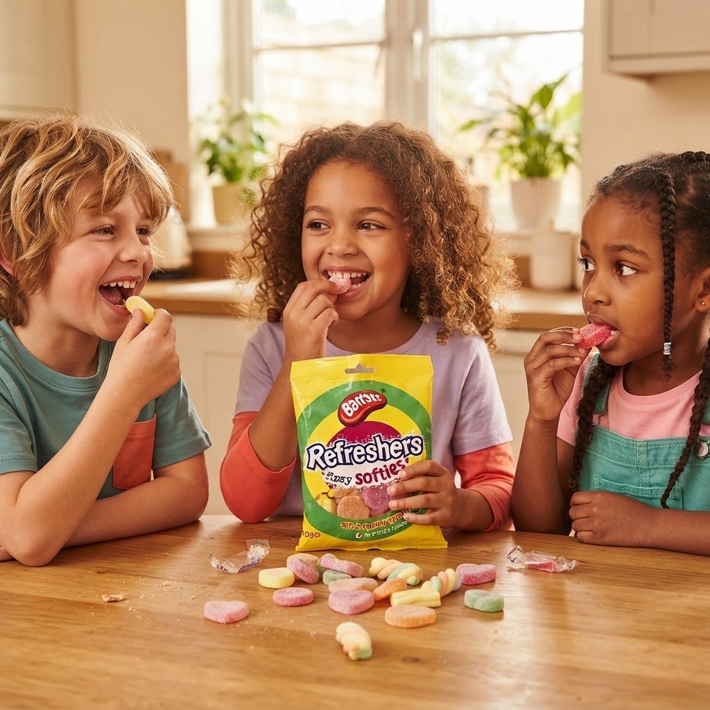 Barratt Refreshers Fizzy Softies 120g x 12 | Soft & Squishy Fruity Gums