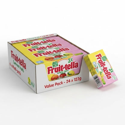 123g x 24 Fruit-tella Summer Fruits Sweets Multipack Vegan Chews Confectionery Box