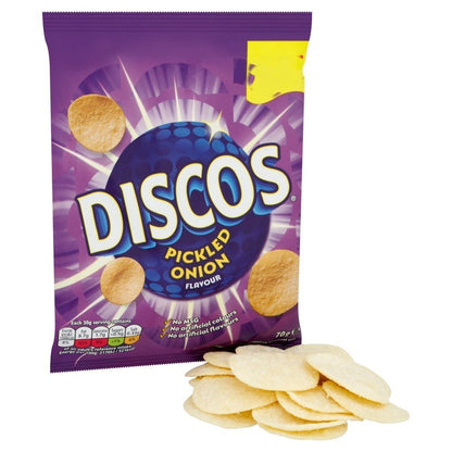 Discos Crisps 70g x 16 | Cheese & Onion or Pickled Onion | Vegetarian