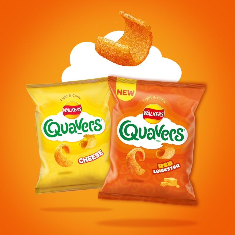 Walkers Quavers Cheese & Red Leicester Crisps 54g x 18 | Sharing Bags