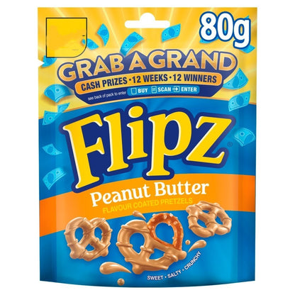 Flipz Coated Pretzels 80g x 12 | Milk Chocolate, Salted Caramel, Cinnamon & Peanut Butter