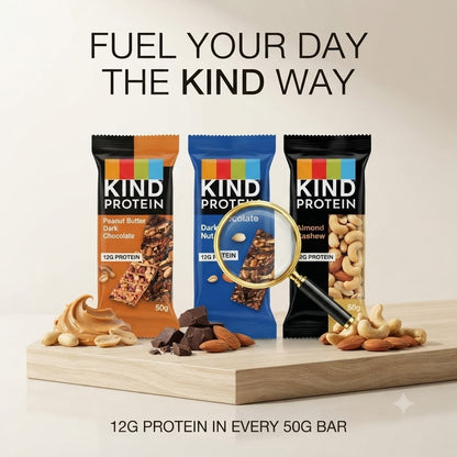 12 x 50g Kind Protein Bars Multipack Box Peanut Butter or Dark Chocolate High