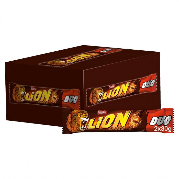 28 x 60g (2x30g) Nestle Lion Choco DUO Chocolate Bar Box Multipack Snack Sweet