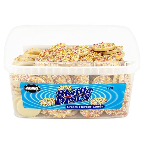 Alma Skiffle Discs Cream Flavour Candy 120 Pieces | 1 or 8 Tubs
