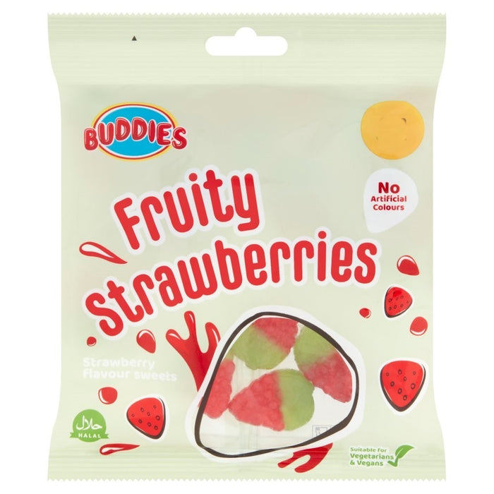 Buddies Fruity Strawberries Sweets 160g x 10 | Halal & Vegan