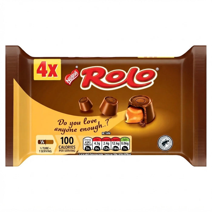 166.4g x12 Rolo Milk Chocolate Toffee Tube 4 Pack Multipack Bulk Case Wholesale