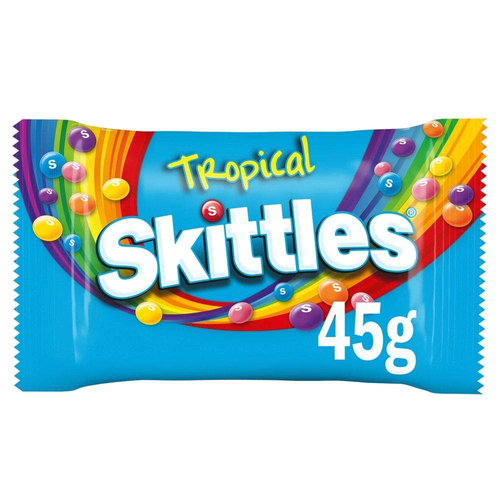 Skittles Chewy Sweets 45g | Crazy Sours, Tropical, Wild Berry & Fruit | 36 Pack