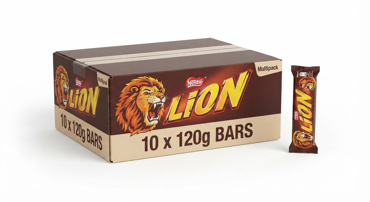 120g x 10 Nestle Lion Milk Chocolate Snacksize Bars Multipack Box Bulk Snack