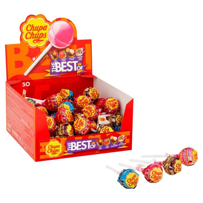 Chupa Chups The Best of Assorted Lollipops Bulk Box & Bag Multipack Display Stan