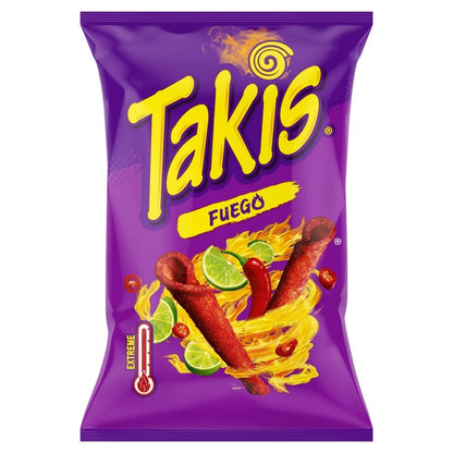 Takis Fuego Hot Chilli & Lime Rolled Tortilla Chips | 180g & 55g Bundle