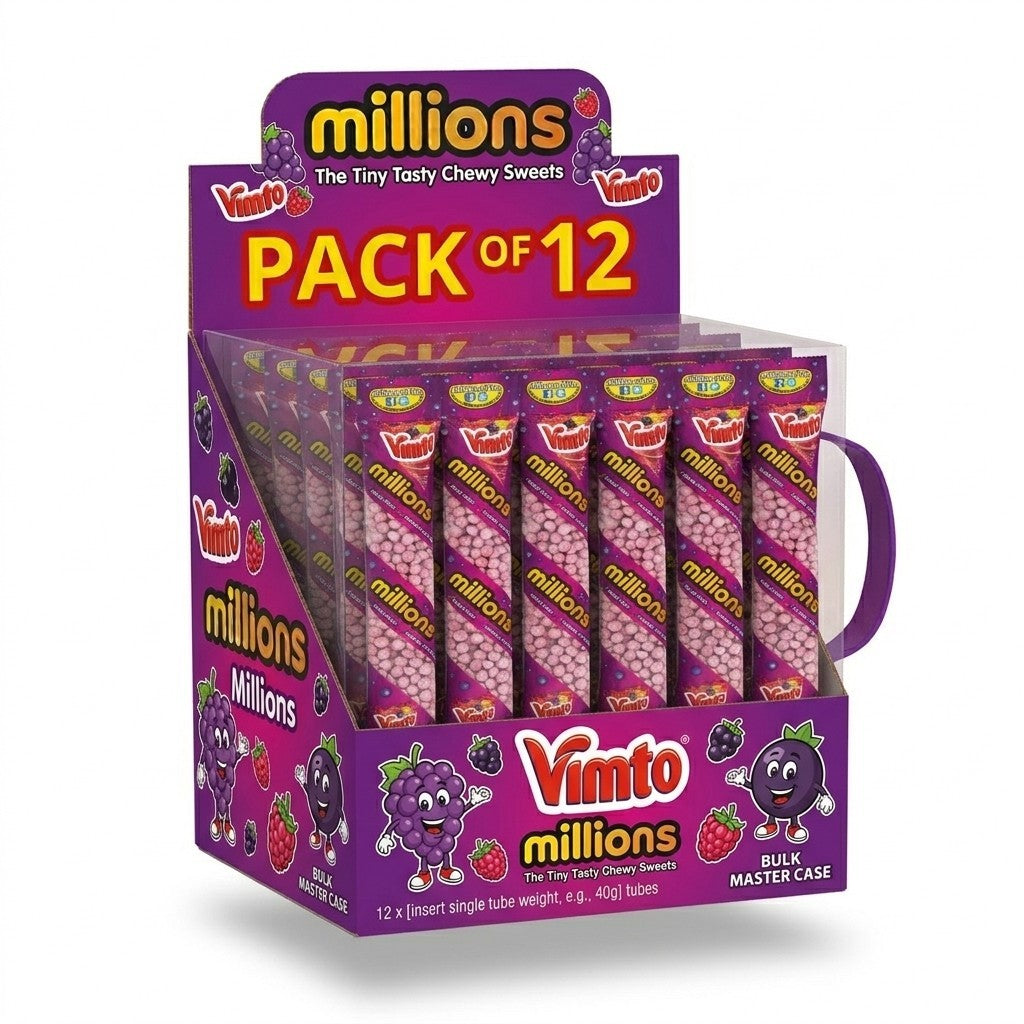 Millions Bubblegum Chewy Sweets 55g x 12 | Tiny Tasty Sweets