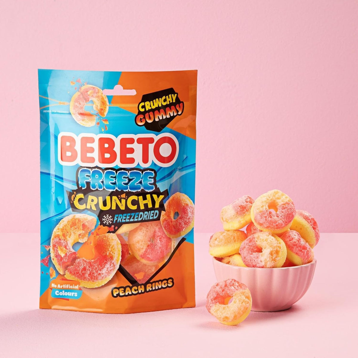 Bebeto Freeze Crunchy Freeze-Dried Sweets 35g x 12 | Watermelon, Peach, Bubblegum & More