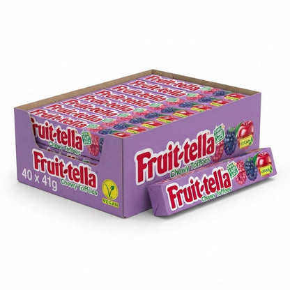 Pack of 40 or 320 Fruit-tella Chewy Toffees Candy Bulk Pack 41g Vegan Fruit