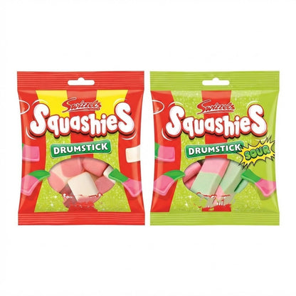 Swizzels Squashies Sweets 60g x 30 | Raspberry & Milk or Cherry & Apple