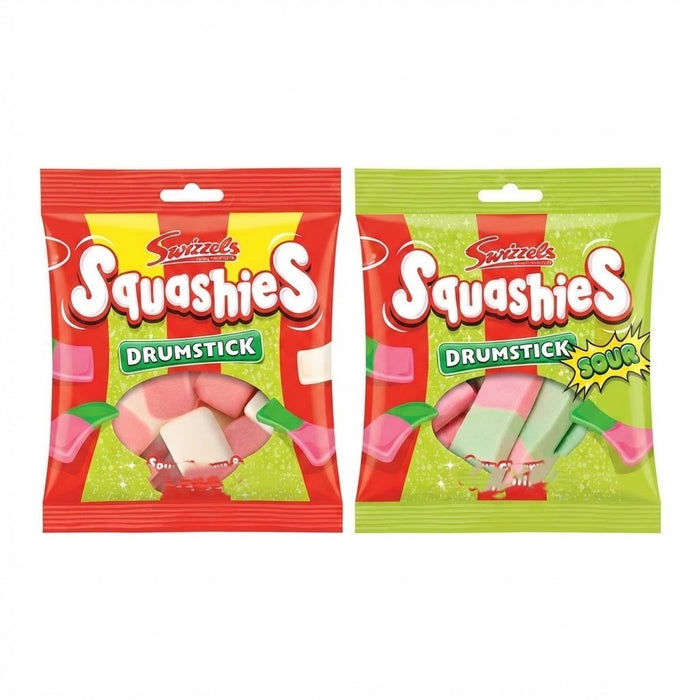 Swizzels Squashies Sweets 60g x 30 | Raspberry & Milk or Cherry & Apple