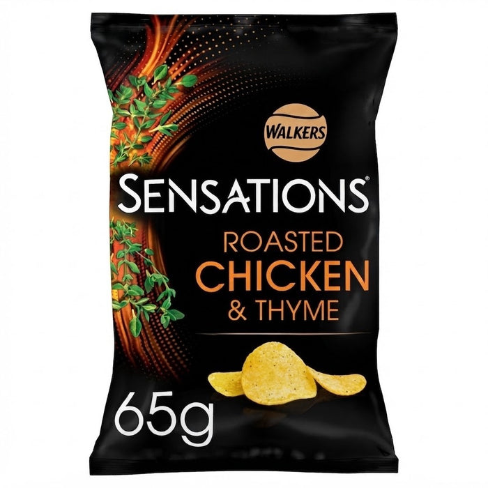 Walkers Sensations Roasted Chicken & Thyme Crisps 65g x 18 | Thicker Cut Sharing Bags