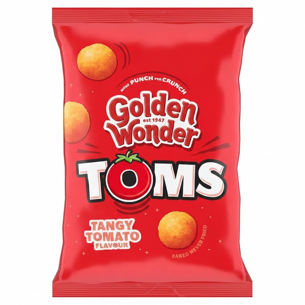 Golden Wonder Spicy Bikers, Strikers & Toms Crisps 22g x 36 | 3 Flavours | Bulk Box