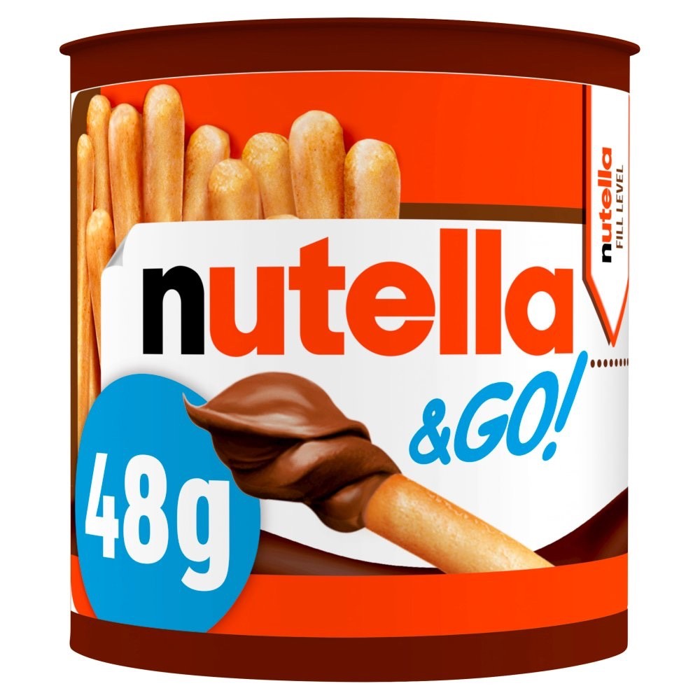 48g x 12 Nutella & Go Hazelnut Chocolate Spread & Breadsticks Snack Pot Bulk Box