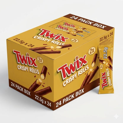 Twix Chocolate & Caramel Crispy Rolls 22.5g x 24 | 24 or 288 Bars