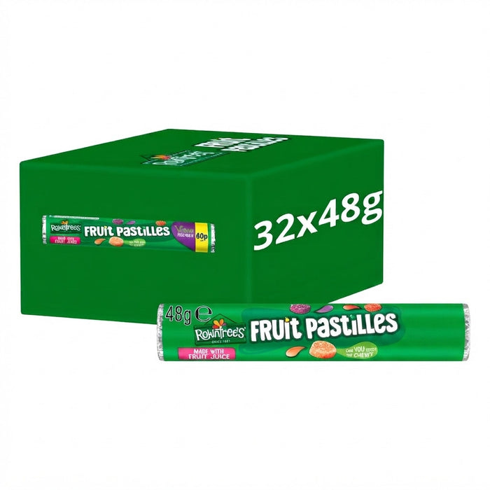 48g x 32 Rowntree's Fruit Pastilles Sweets Bulk Box Paper Tube Vegan Friendly