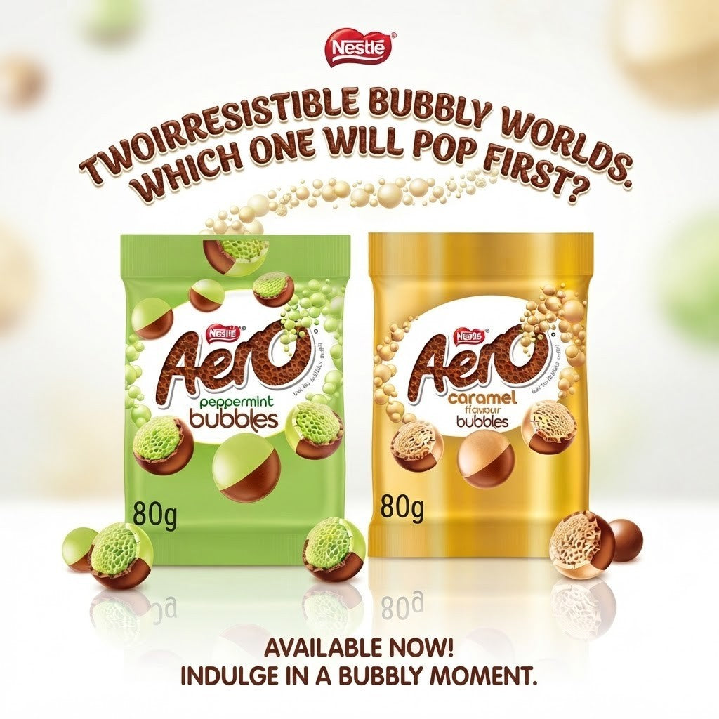 Aero Bubbles Chocolate Sharing Bag Multipack Bulk Buy Peppermint or Caramel 80g