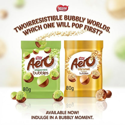 Aero Bubbles Chocolate Sharing Bag Multipack Bulk Buy Peppermint or Caramel 80g