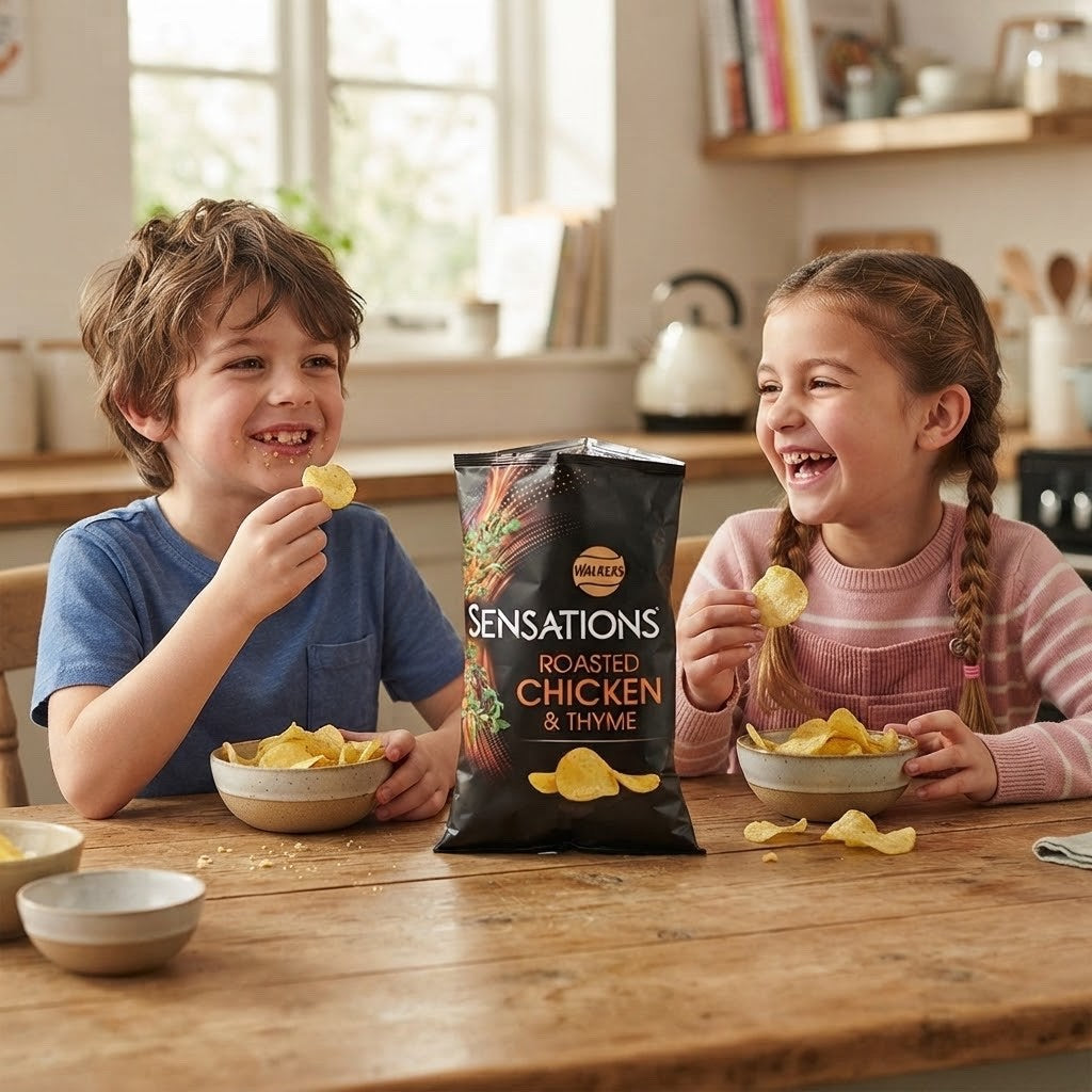 Walkers Sensations Roasted Chicken & Thyme Crisps 65g x 18 | Thicker Cut Sharing Bags
