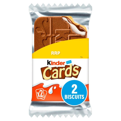 26g x 30 Kinder Cards Milk Chocolate Wafer Biscuits Snack Bar Twin Pack Bulk Box