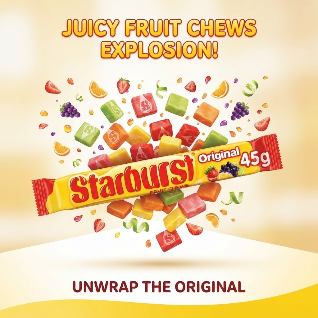 45g x 24 Starburst Vegan Fruit Chews Sweets Bulk Box Assorted Flavours