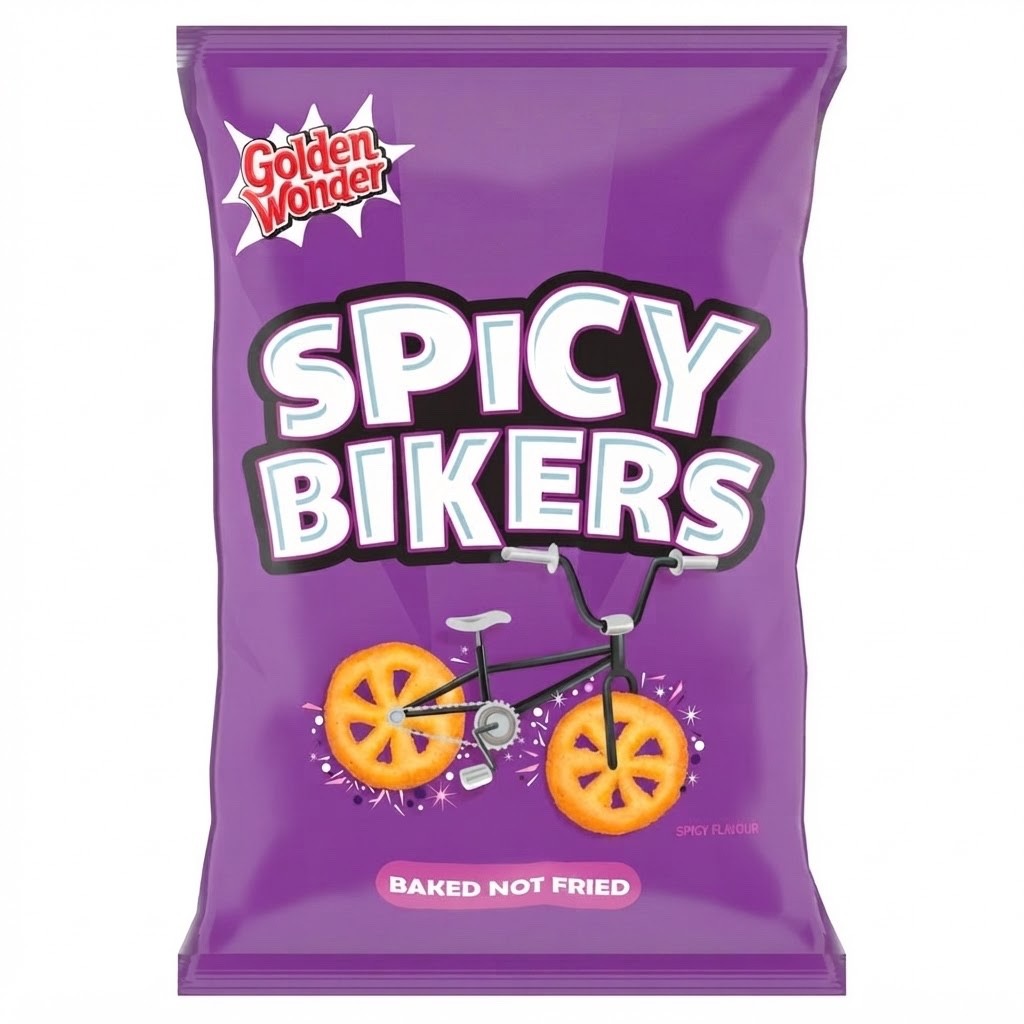 Golden Wonder Spicy Bikers Crisps 50g x 18 | Baked Spicy Snacks | Bulk Box