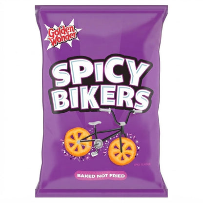 Golden Wonder Spicy Bikers Crisps 50g x 18 | Baked Spicy Snacks | Bulk Box