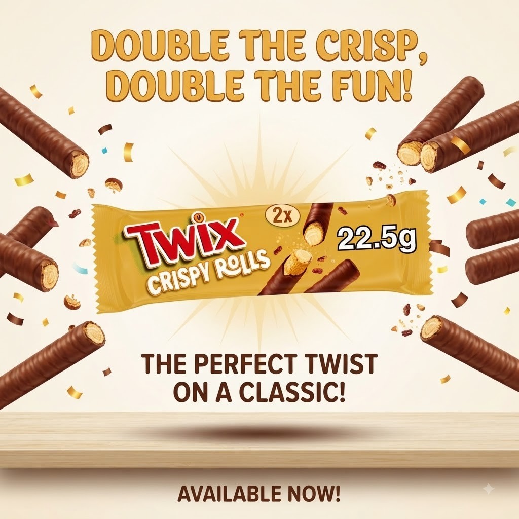 Twix Chocolate & Caramel Crispy Rolls 22.5g x 24 | 24 or 288 Bars
