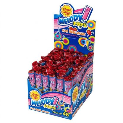 Chupa Chups Melody Pops Strawberry Lollipops 17g x 48 | Candy Toy